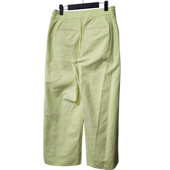 Talbots Wide Leg Pants Citrus Honey Sailor Trousers Gold Buttons Career‎ Size 4 - Picture 10 of 10